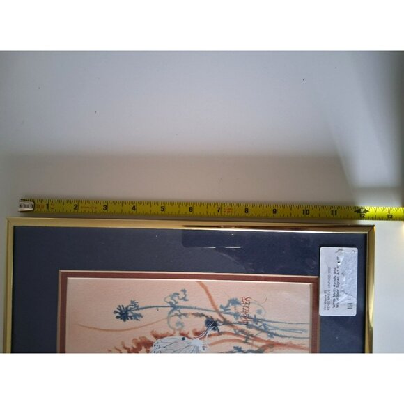 Vintage White Moth Acrylic & Ink Painting Artwork By Jan Metzler In Gold Frame - Picture 8 of 10